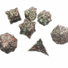 Blood Splatter Metal Poly Dice Set