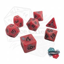 Ancient Red-Grey Poly Dice Set