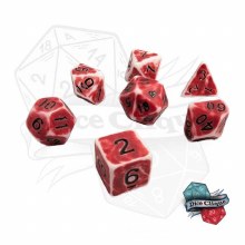 Ancient White-Red Poly Dice Set