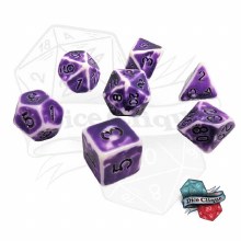 Ancient White-Purple Poly Dice Set