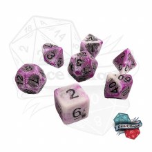 Ancient White-Purple Swirl Poly Dice Set