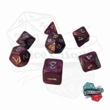Purple Glitter Poly Dice Set