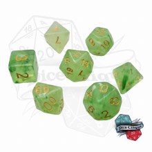 Green Cystal Poly Dice Set