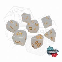 White Crystal Poly Dice Set
