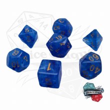 Dark Blue Crystal Poly Dice Set