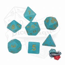 Light Blue Crystal Poly Dice Set
