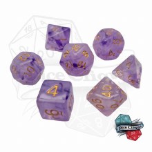 Purple Crystal Poly Dice Set