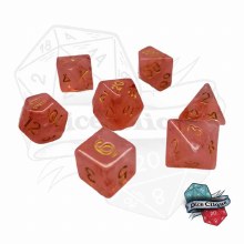 Red Crystal Poly Dice Set