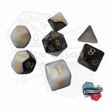 Black-Pearl Layered Poly Dice Set