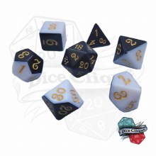 Black-White Layered Poly Dice Set
