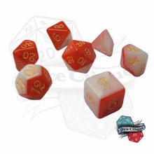 Red-White Layered Poly Dice Set