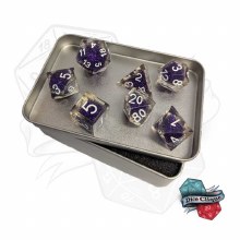 Purple Glitter Poly Dice Set