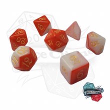 Red-White Layer Poly Dice Set