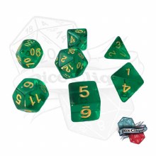 Green Transparent Poly Dice Set
