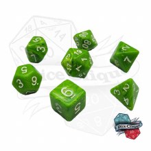 Marbled Green Poly Dice Set