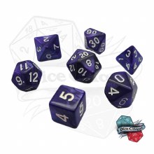 Marbled Dark Blue Poly Dice Set