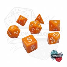Marbled Orange Poly Dice Set