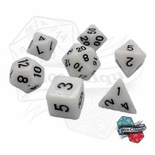 Marbled White Poly Dice Set