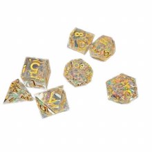 Golden Ribbon Core Poly Dice Set