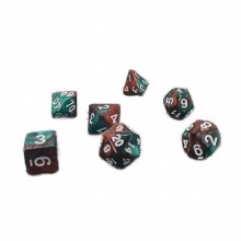 Green and Red Poly Dice Set