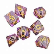 Purple Dragon Eye Liquid Core Poly Dice Set