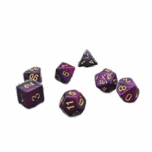 Purple and Black Poly Dice Set