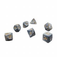 Silver and Pearl Poly Dice Set