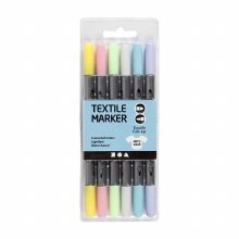 Textile Marker Pastel, 6ct