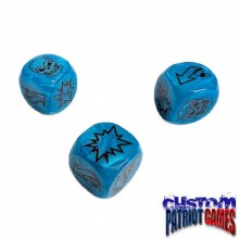 Blue & Black Ink Blood Bowl Block Dice