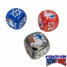 Red & Black Ink Customised Blood Bowl Block Dice
