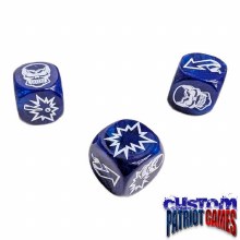 Dark Blue & White Ink Blood Bowl Block Dice