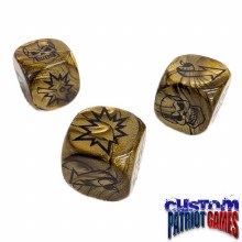 Gold & Black Ink Blood Bowl Block Dice