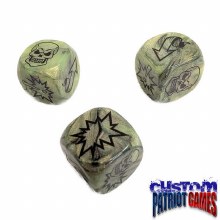 Green with Black Swirl & Black Ink Blood Bowl Block Dice
