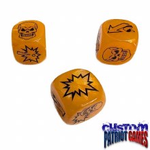 Orange & Black Ink Blood Bowl Block Dice