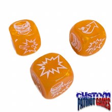 Orange & White Ink Blood Bowl Block Dice