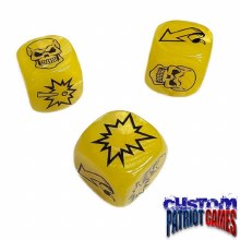 Yellow & Black Ink Blood Bowl Block Dice