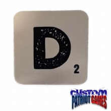 Scrabble Initial 4" Square Coaster - D