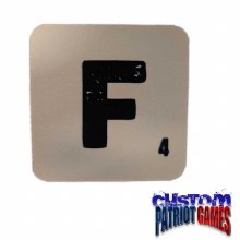 Scrabble Initial 4" Square Coaster - F