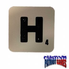 Scrabble Initial 4" Square Coaster - H