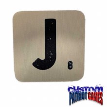 Scrabble Initial 4" Square Coaster - J