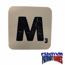 Scrabble Initial 4" Square Coaster - M