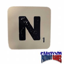 Scrabble Initial 4" Square Coaster - N