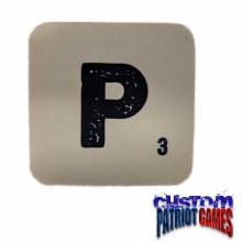 Scrabble Initial 4" Square Coaster - P