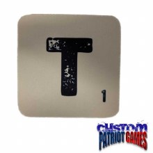 Scrabble Initial 4" Square Coaster - T