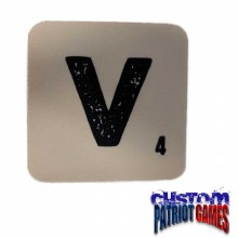 Scrabble Initial 4" Square Coaster - V