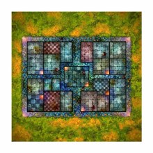 Dread Moon Rising Dungeon 3ft x 3ft Playmat with 3cm Tiles