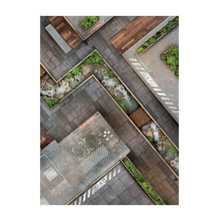 Concrete Plaza 22" x 30" Playmat