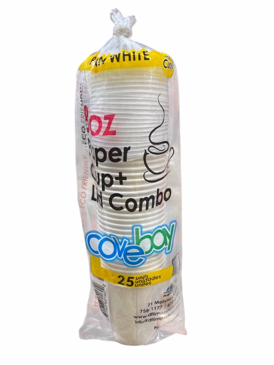 Hot Cup 8 Oz Covebay W Lid25pk