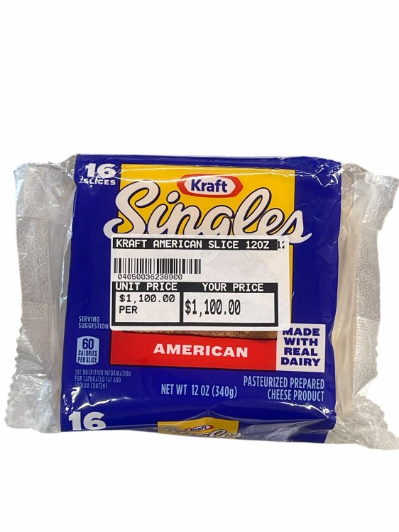 Kraft American Slice 12oz 12cs