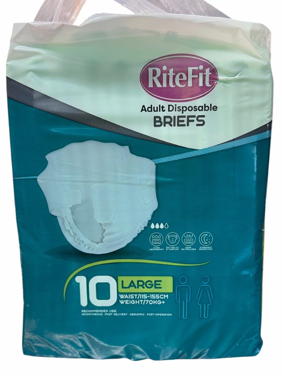 Ritefit Adult Pampers Lrg 8cs